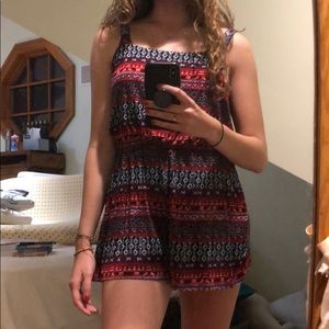 Red, White, and Blue Patterned Romper